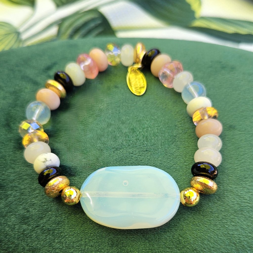 Sale!! Natural Stones And Crystal Mixed Bead Bracelet